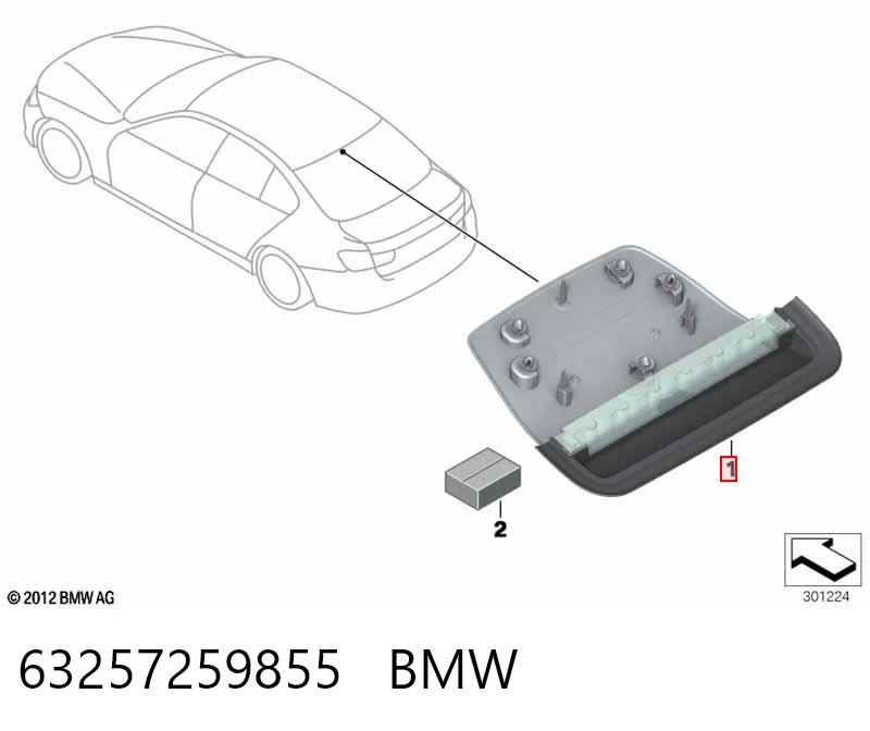 63257259855 BMW Luz central de freno