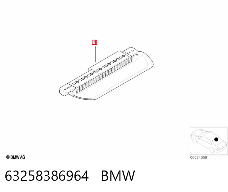 63258386964 BMW Luz central de freno