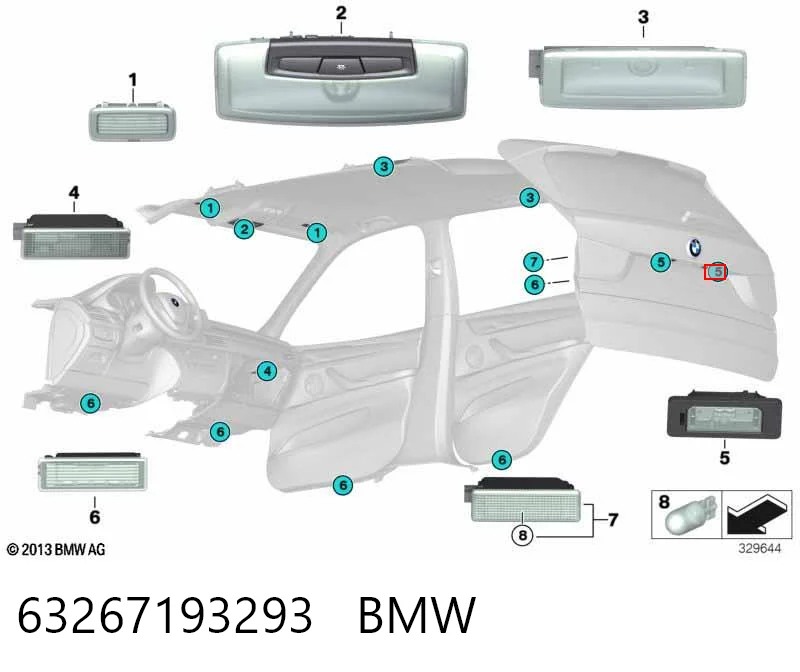 63267193293 BMW Luz de matricula