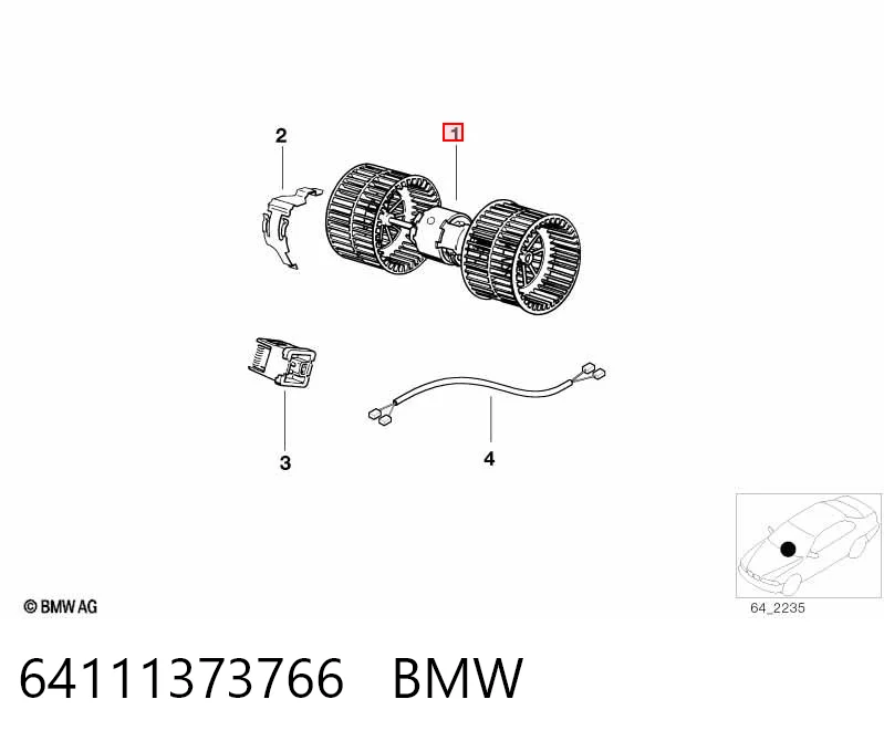 64111373766 BMW Ventilador de habitáculo