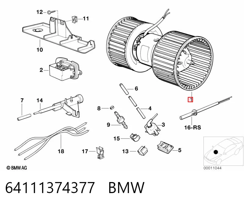 64111374377 BMW Ventilador de habitáculo