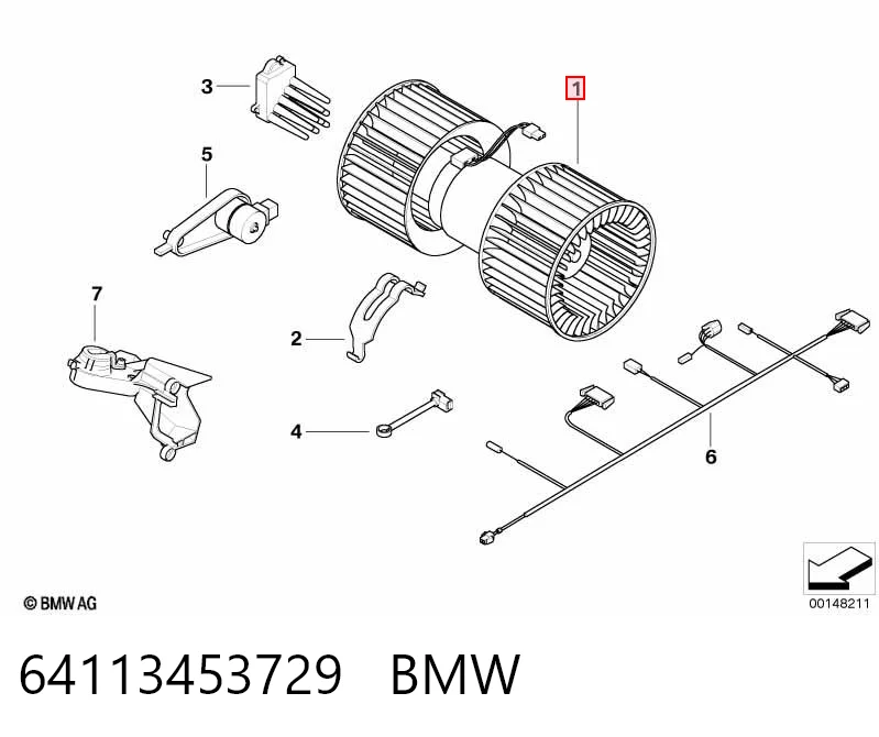 64113453729 BMW Ventilador de habitáculo