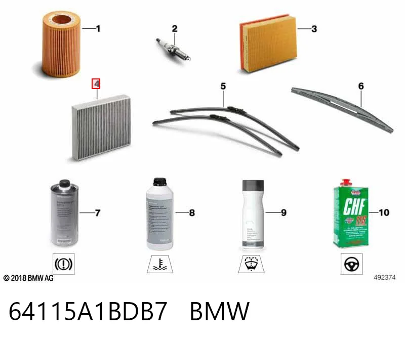 64115A1BDB7 BMW Filtro antipolen