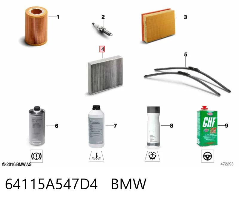 64115A547D4 BMW Filtro antipolen
