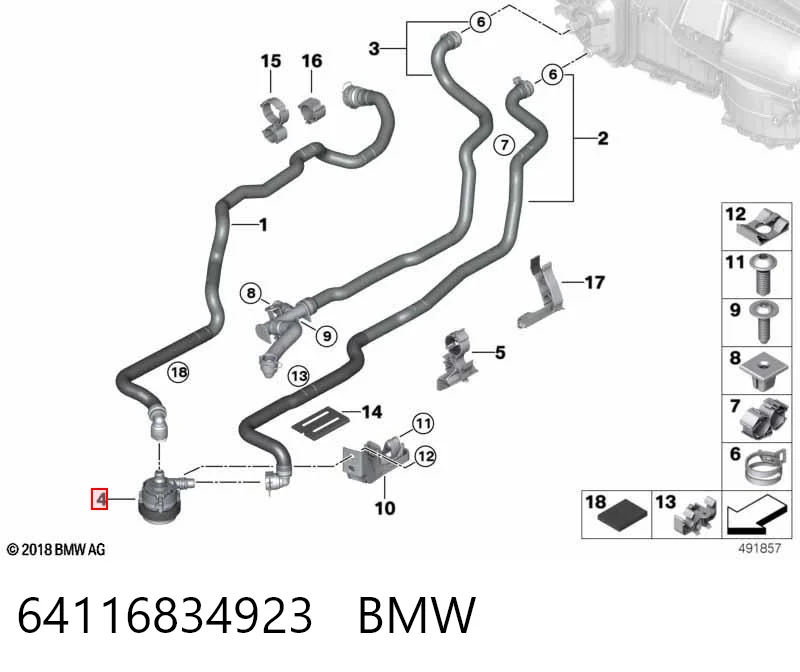 64116834923 BMW Bomba de agua eléctrica auxiliar