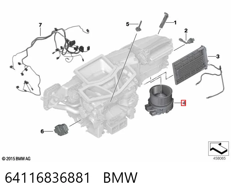 64116836881 BMW Ventilador de habitáculo