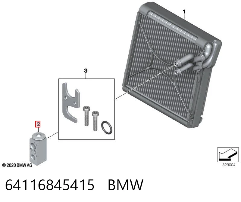 64116845415 BMW Válvula TRV del aire acondicionado