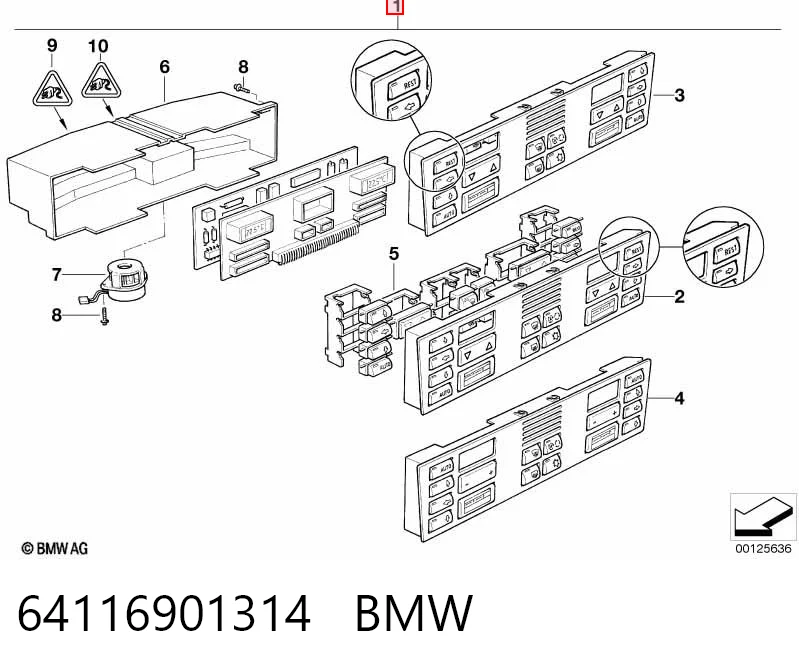 Comprar Módulo de modos de calefacción/aire acondicionado BMW 7  E38 a bajo precio