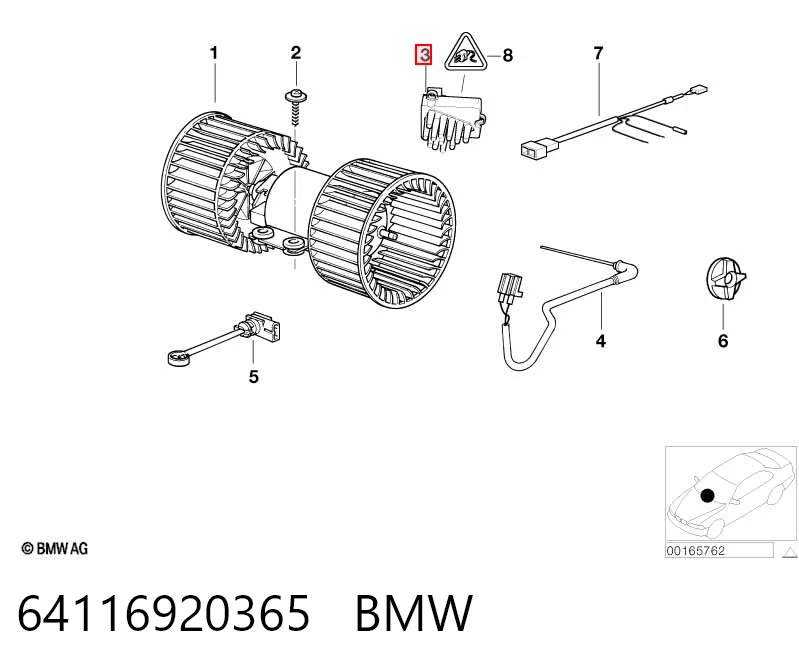 64116920365 BMW Resistencia de calefacción