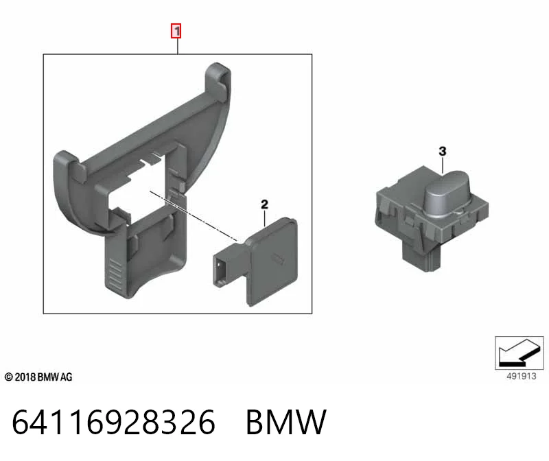 64116928326 BMW Sensor de empañamiento de cristales