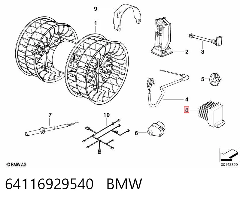 64116929540 BMW Resistencia de calefacción