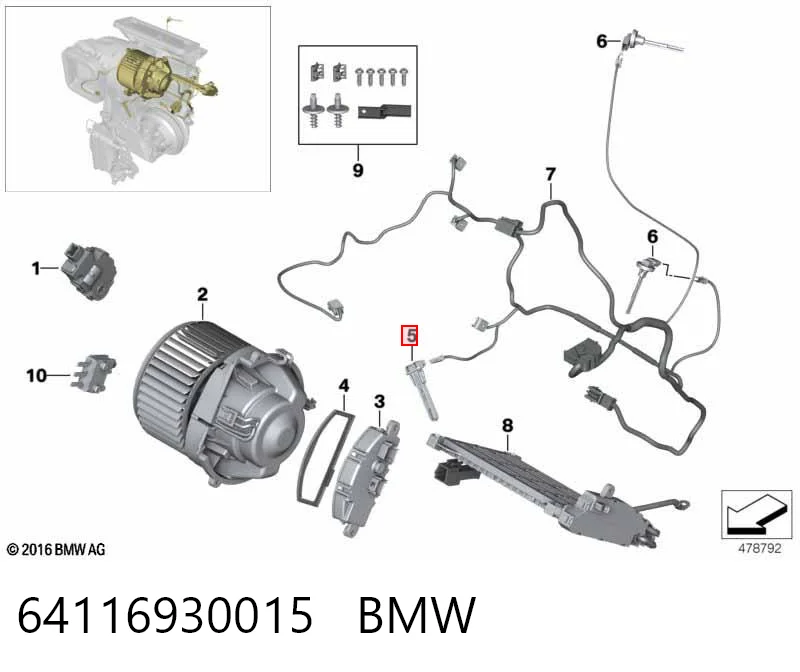 64116930015 BMW Sensor de temperatura del evaporador