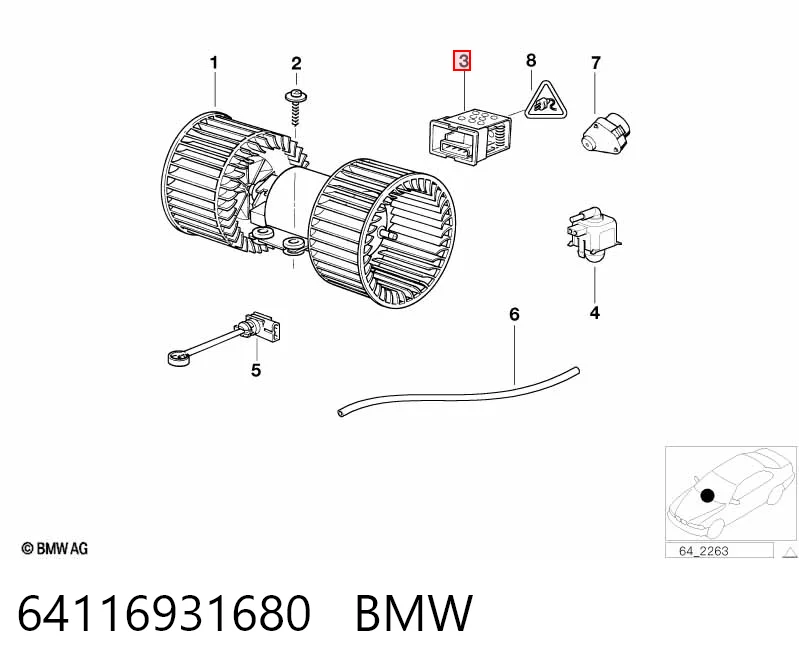 64116931680 BMW Resistencia de calefacción