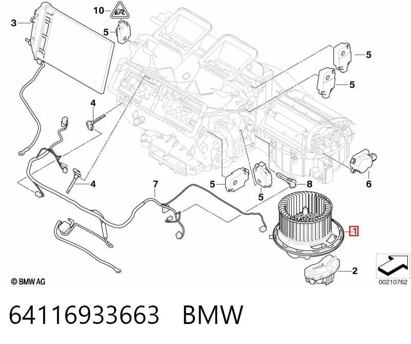 64116933663 BMW Ventilador de habitáculo