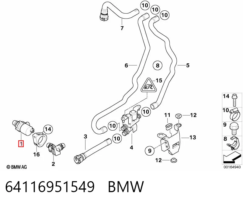 64116951549 BMW Bomba de agua eléctrica auxiliar
