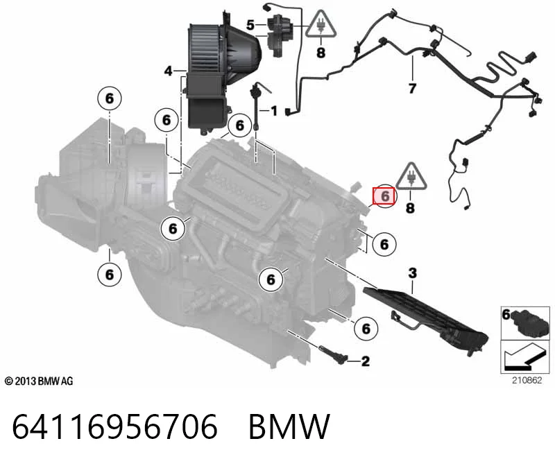64116956706 BMW Actuador de compuerta de calefacción