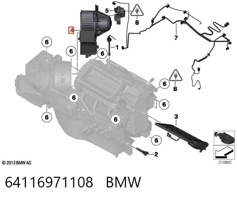 64116971108 BMW Ventilador de habitáculo