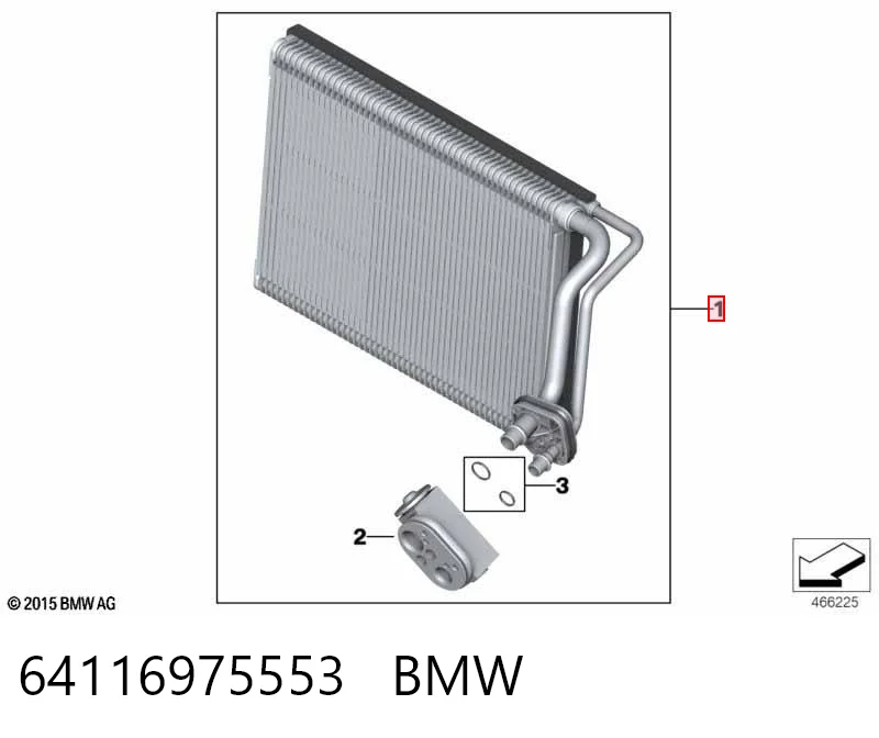 64116975553 BMW Evaporador, aire acondicionado
