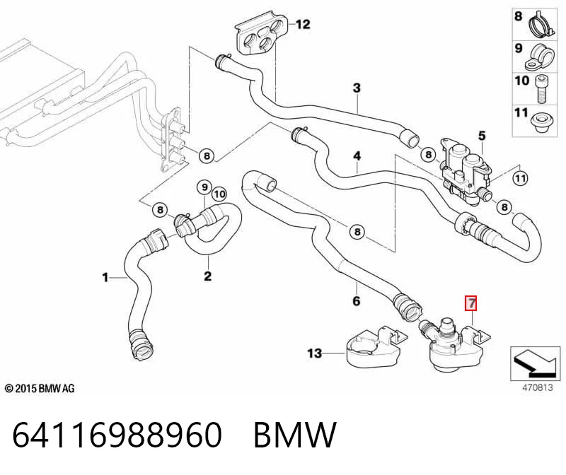 64116988960 BMW Bomba de agua eléctrica auxiliar
