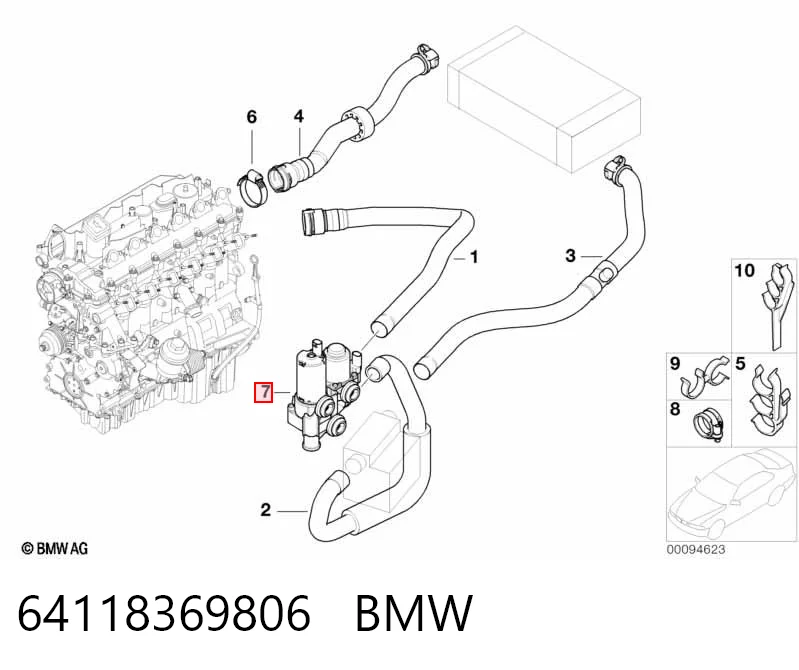 64118369806 BMW Bomba de agua eléctrica auxiliar