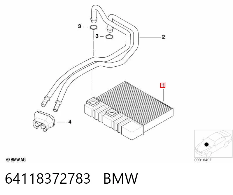 64118372783 BMW Radiador interior
