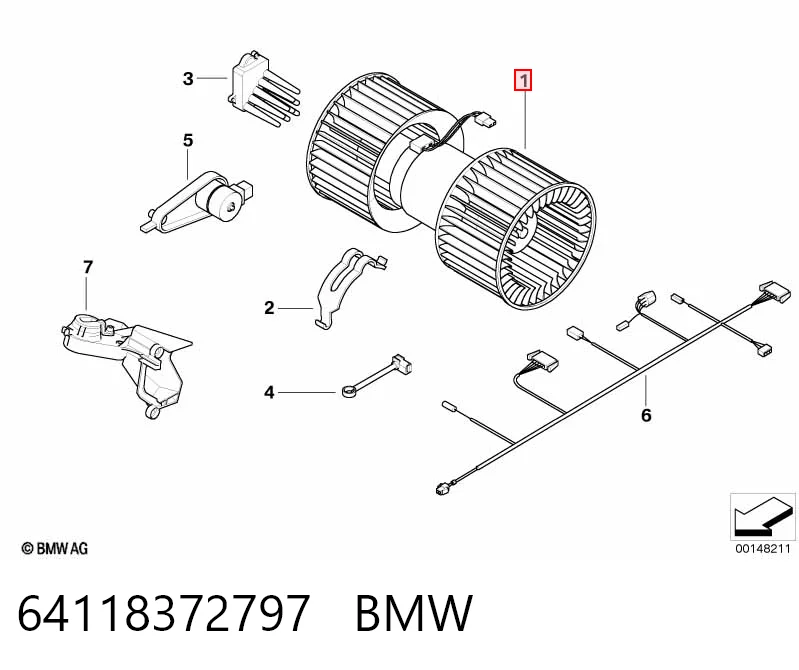 64118372797 BMW Ventilador de habitáculo