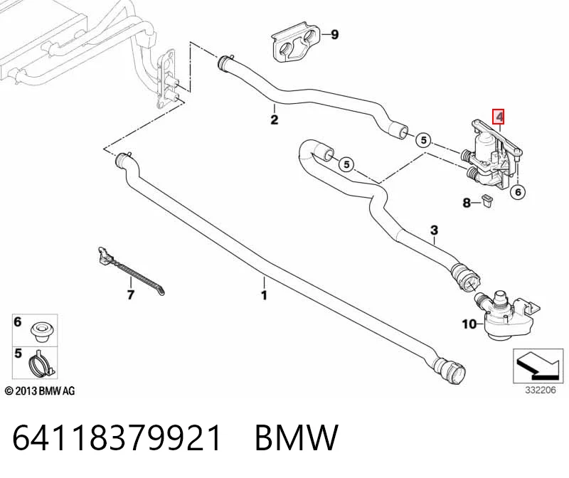64118379921 BMW Valvula del calefactor