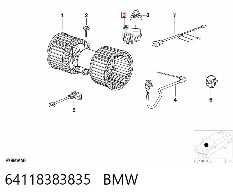 64118383835 BMW Resistencia de calefacción