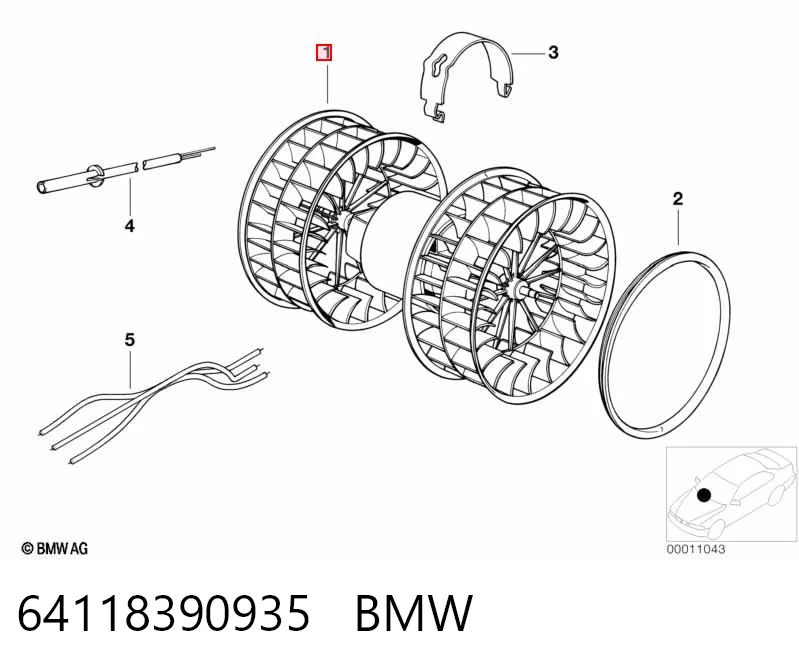64118390935 BMW Ventilador de habitáculo
