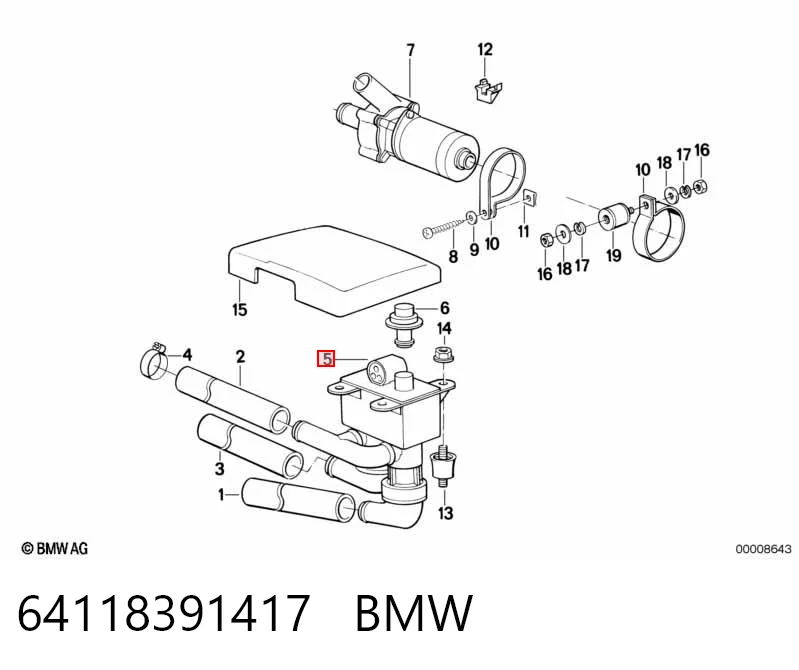64118391417 BMW Valvula del calefactor
