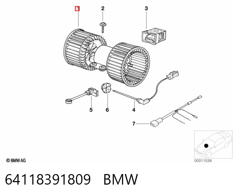 64118391809 BMW Ventilador de habitáculo