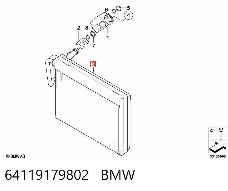 64119179802 BMW Evaporador, aire acondicionado