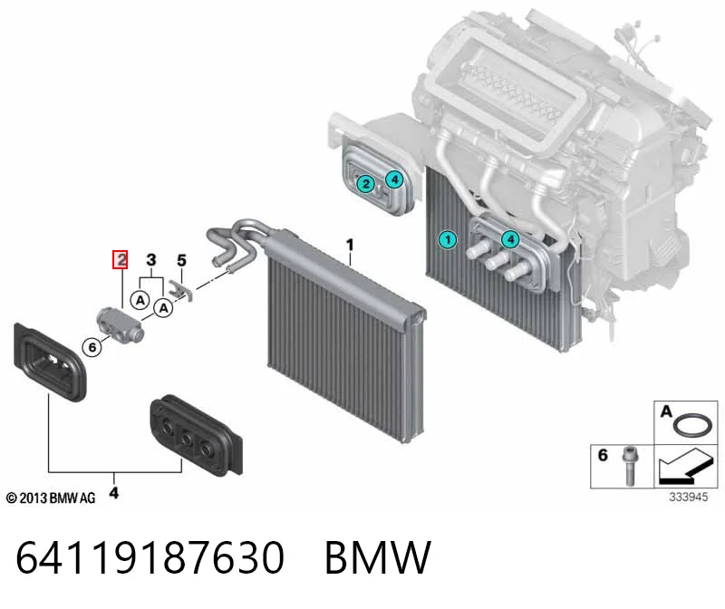 64119187630 BMW Válvula TRV del aire acondicionado