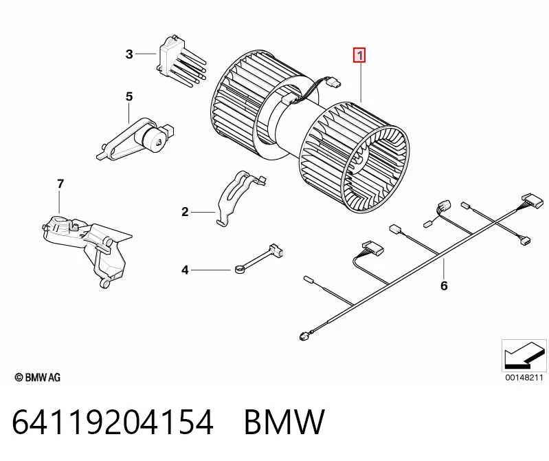 64119204154 BMW Ventilador de habitáculo