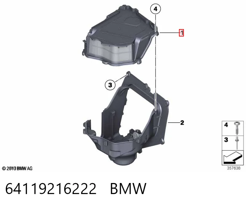 64119216222 BMW Carcasa del filtro de aire