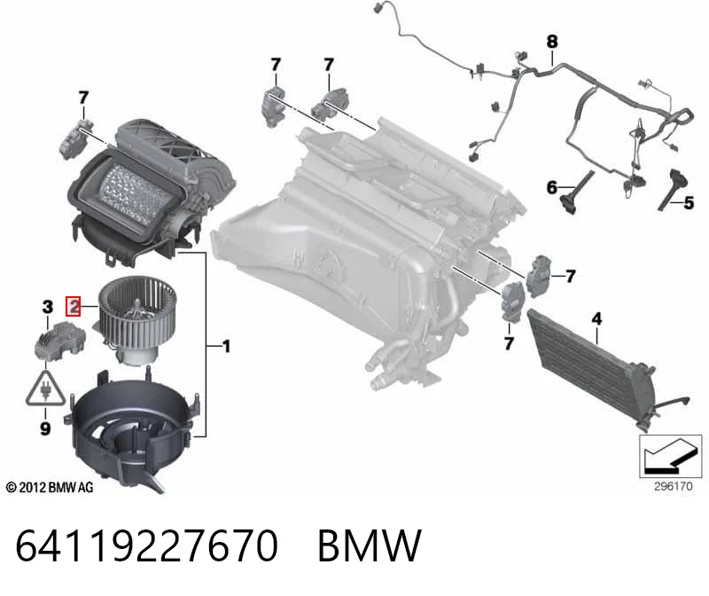 64119227670 BMW Ventilador de habitáculo