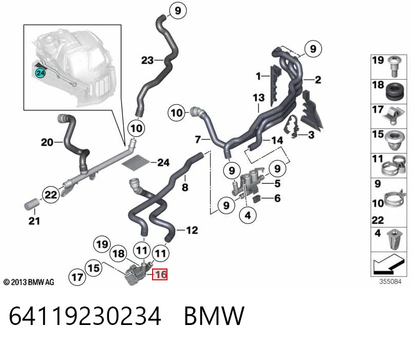 64119230234 BMW Bomba de agua eléctrica auxiliar