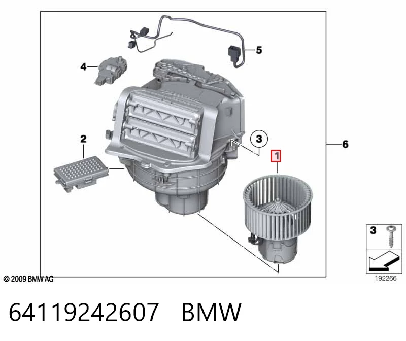 64119242607 BMW Ventilador de habitáculo