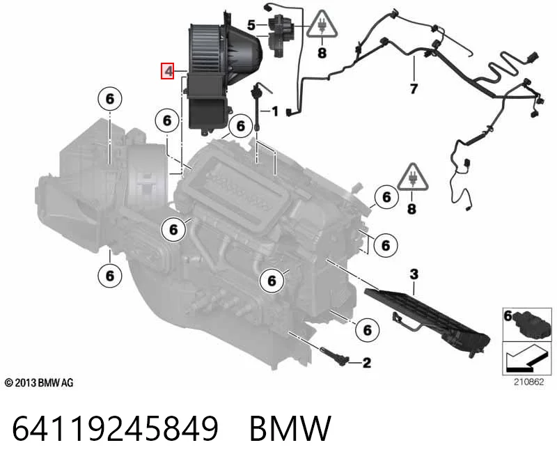 64119245849 BMW Ventilador de habitáculo