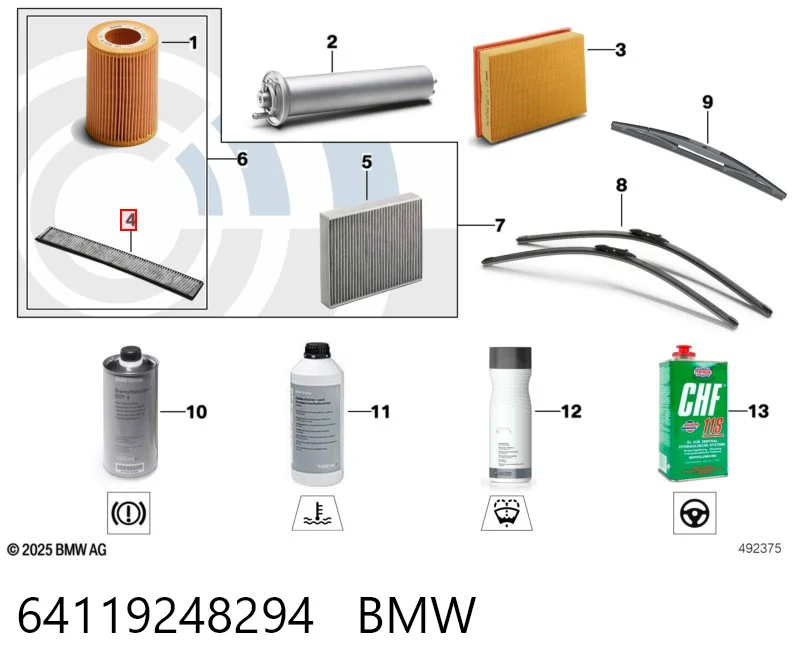 64119248294 BMW Filtro antipolen