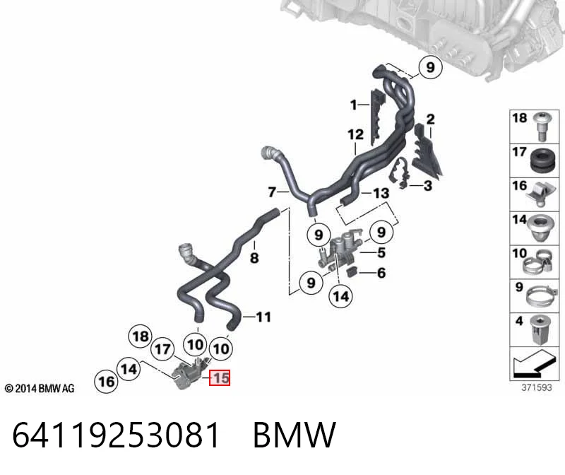 64119253081 BMW Bomba de agua eléctrica auxiliar