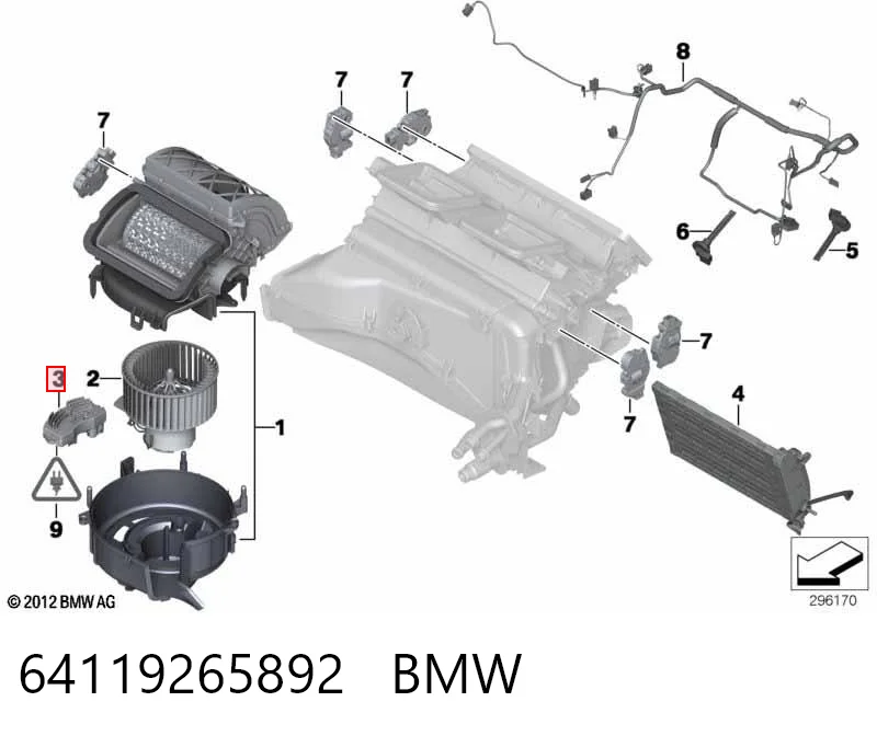 64119265892 BMW Resistencia de calefacción