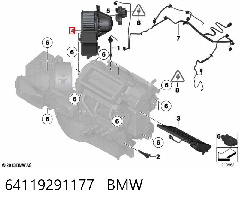 64119291177 BMW Ventilador de habitáculo