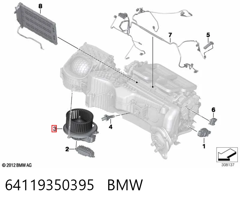 64119350395 BMW Ventilador de habitáculo