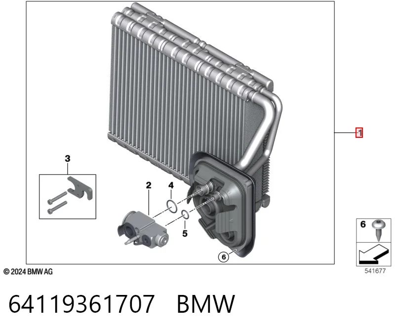 64119361707 BMW Evaporador, aire acondicionado