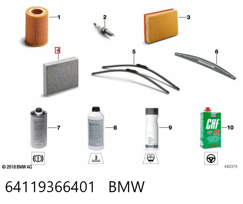 64119366401 BMW Filtro antipolen