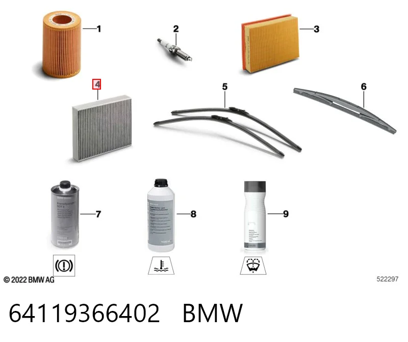 64119366402 BMW Filtro antipolen