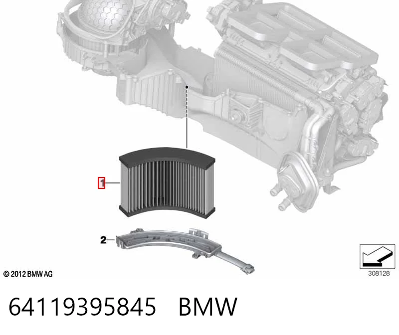 Filtro de habitáculo 64119395845 BMW