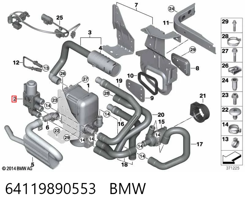 64119890553 BMW Válvula de control de líquido refrigerante
