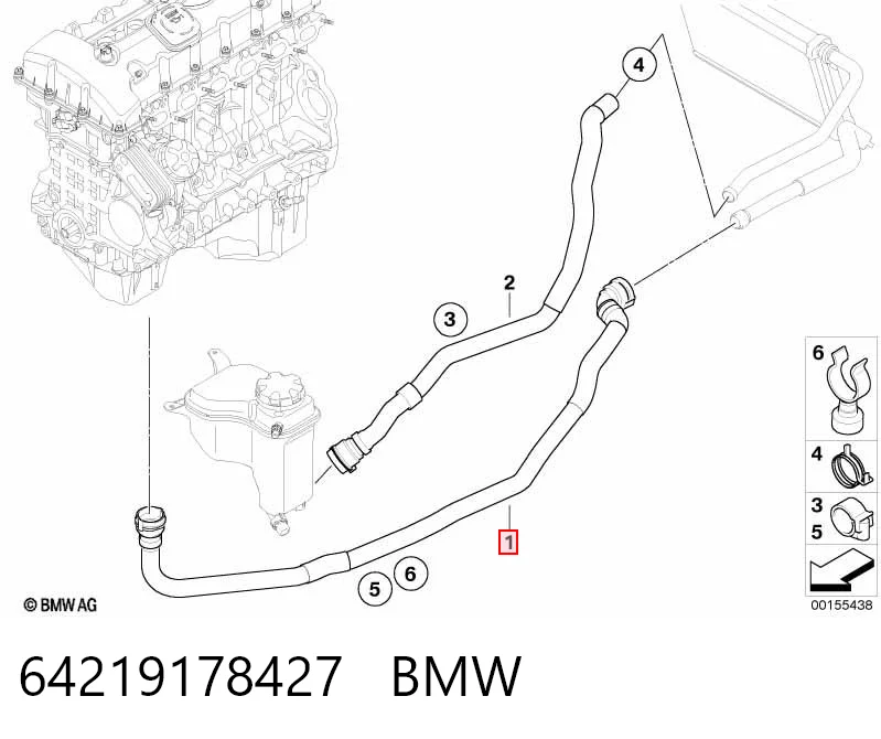 64219178427 BMW Manguera de refrigeración